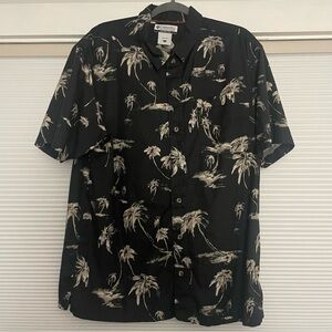Columbia Black Palm Print Men's Shirt Large